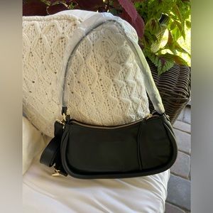 Women’s Baguette Shoulder Bag with Crossbody Strap